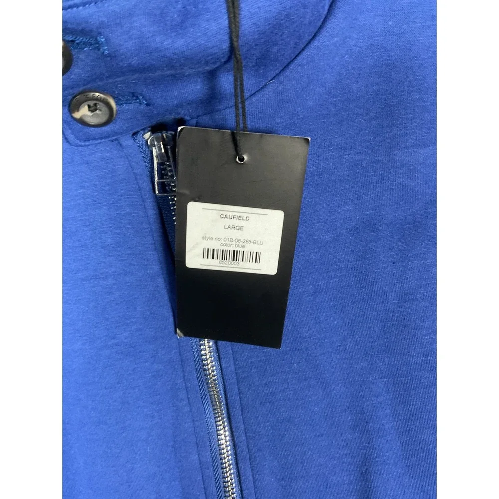 FIVE FOUR CAUFIELD Mens Blue Full Zip Hooded Jacket Large Style 018